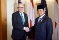 Menteri Pertahanan RI sekaligus presiden terpilih 2024-2029 Prabowo Subianto bersma Perdana Menteri (PM) Australia Anthony Albanese.  (Dok. Tim Media Praowo)

