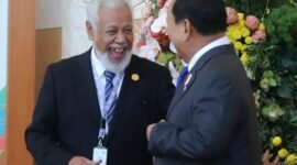 Perdana Menteri Timor Leste, Xanana Gusmao bersama Presiden Indonesia terpilih, Prabowo Subianto. (Do. Tim Media Prabowo)
