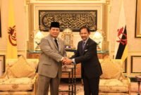 Menteri Pertahanan RI Prabowo Subianto bertemu dengan Sultan Haji Hassanal Bolkiah. (Dok Tim Media Prabowo)

