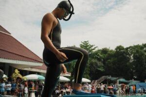 Dokumentasi: Derryl saat mengikuti perlombaan Fin Swimming